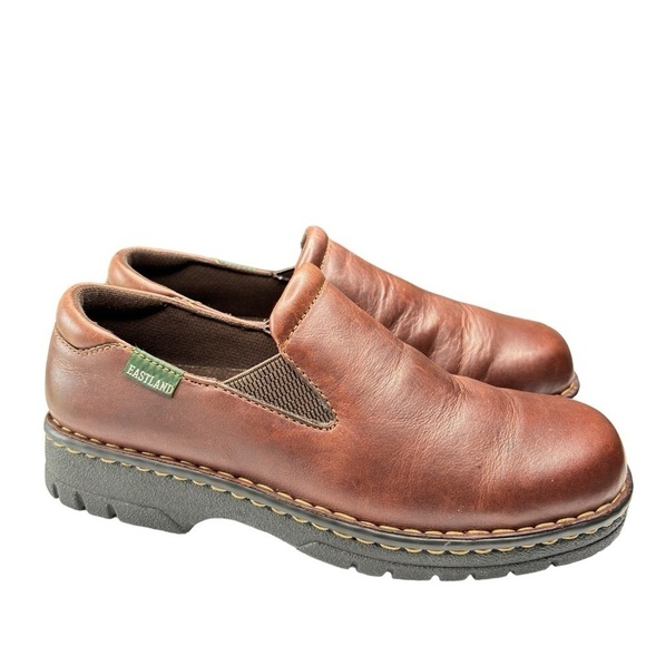 Eastland Newport Slip On Chunky Loafer #3180 Women Shoe SZ 10W Leather Brown Y2K - Picture 9 of 9